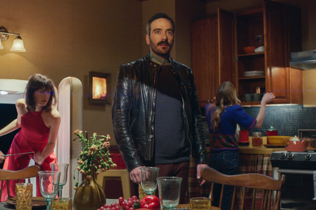 L to R: Annie Monroe as Tabitha, Josema Roig as Josema, and Annie Hamilton as Lindsay in Safe Space. Dir. Stefan Kubicki. Image courtesy of CYNIUM